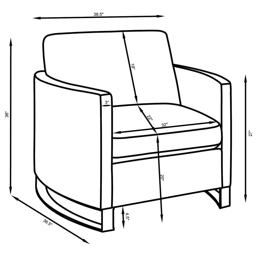 Modal Additional Images for Corliss 3-piece Velvet Upholstered Sofa Set Camel