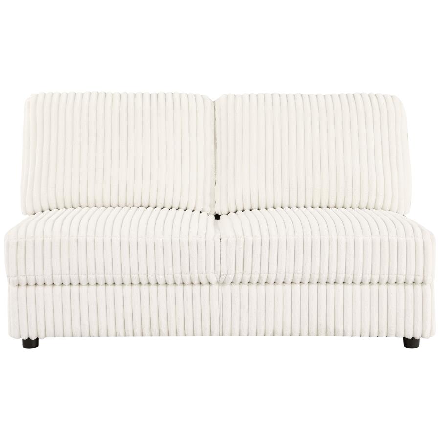 Emberson Upholstered Armless Loveseat Ivory