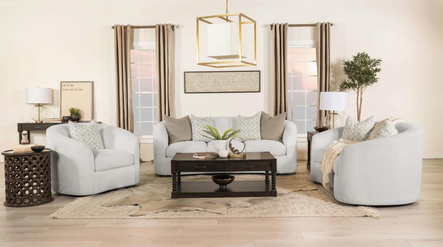 Modal Additional Images for Rainn Boucle Upholstered Sloped Arm Loveseat Latte