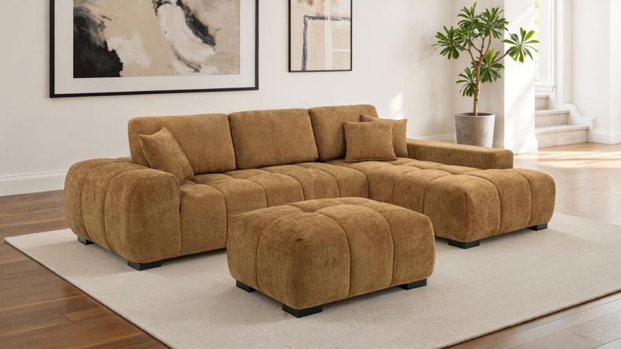 Modal Additional Images for Octavia Upholstered Sectional Chaise Sofa Amber