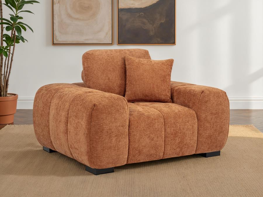 Octavia Upholstered Track Arm Accent Chair Orange