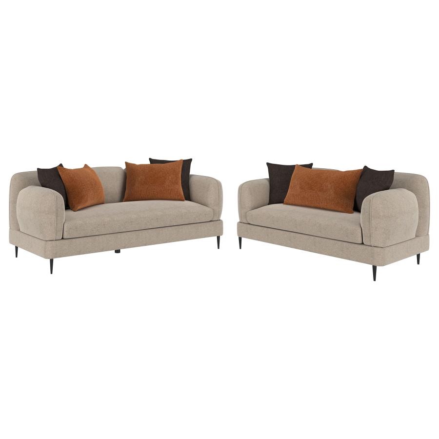 (image for) Jade 2-piece Chenille Upholstered Sofa Set Latte