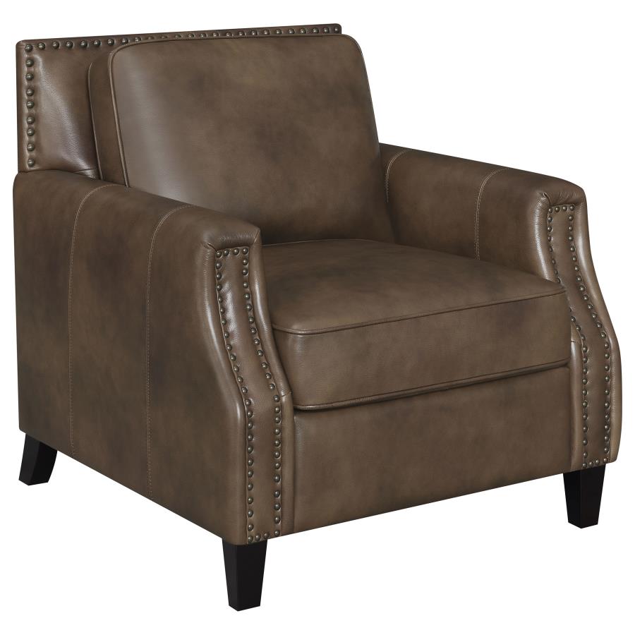 Leaton Upholstered Recessed Arm Accent Chair Brown Sugar (image for) Leaton Upholstered Recessed Arm Accent Chair Brown Sugar