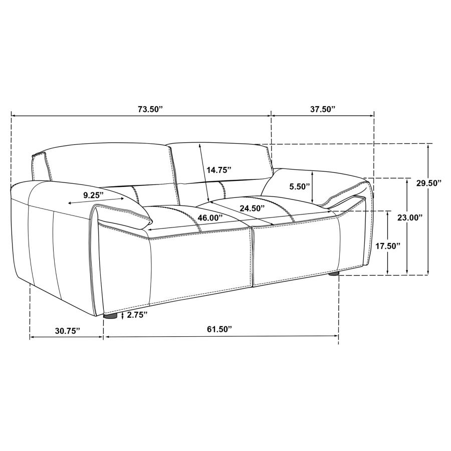 Modal Additional Images for Buxton 2-piece Leather Upholstered Sofa Set Graphite