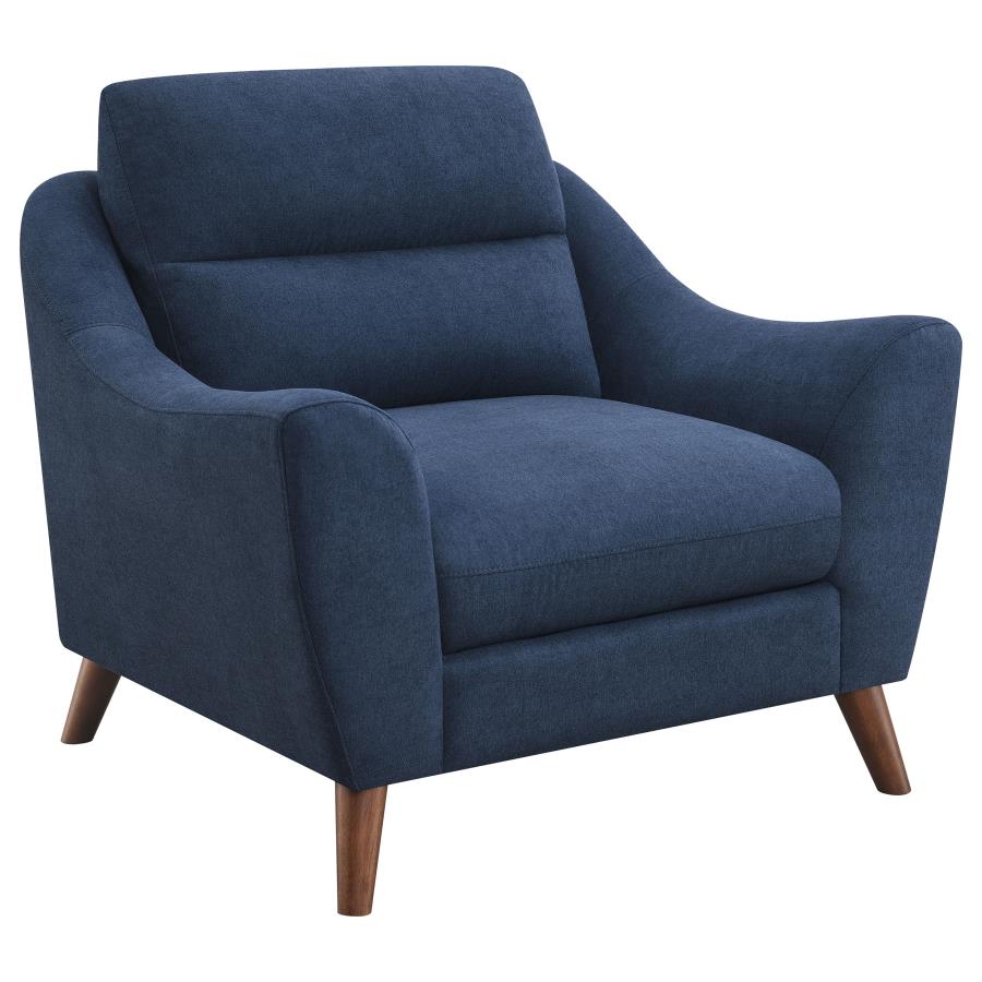 Gano Upholstered Sloped Arm Accent Chair Navy Blue (image for) Gano Upholstered Sloped Arm Accent Chair Navy Blue