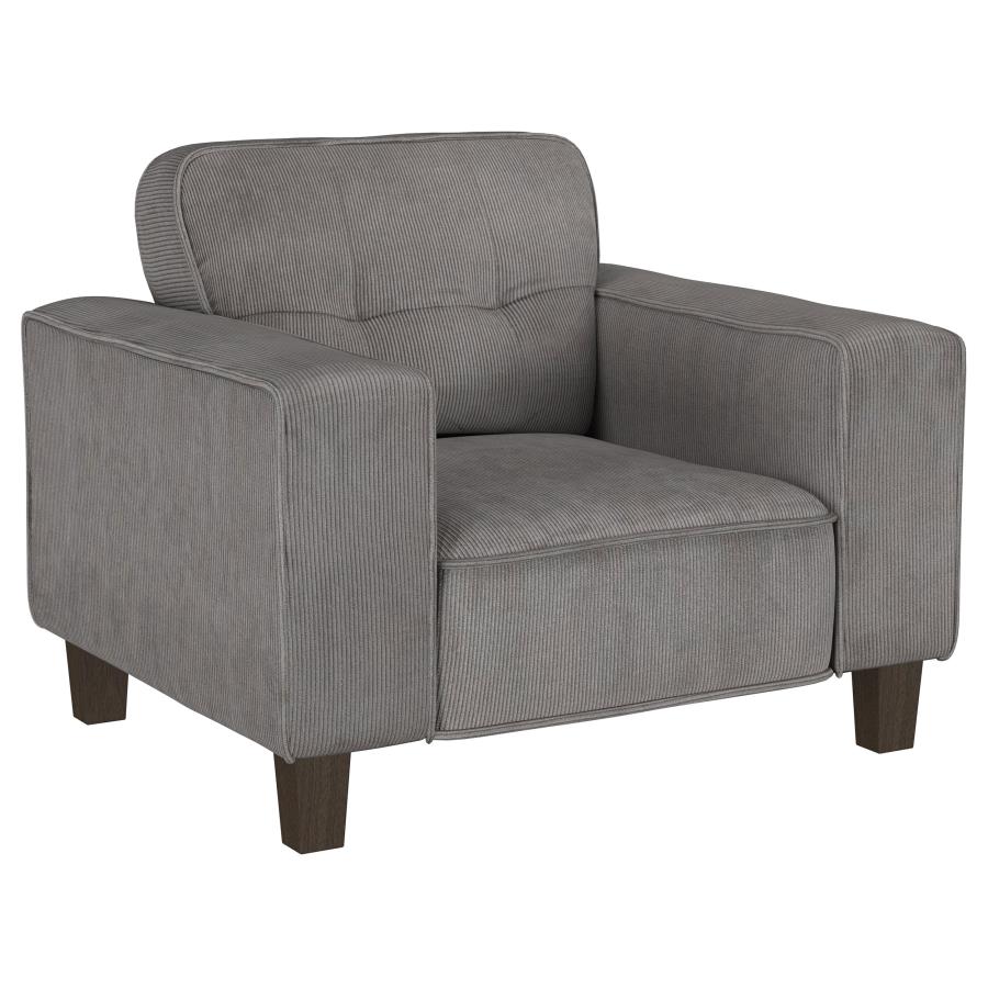 Deerhurst Upholstered Track Arm Tufted Accent Chair Charcoal (image for) Deerhurst Upholstered Track Arm Tufted Accent Chair Charcoal