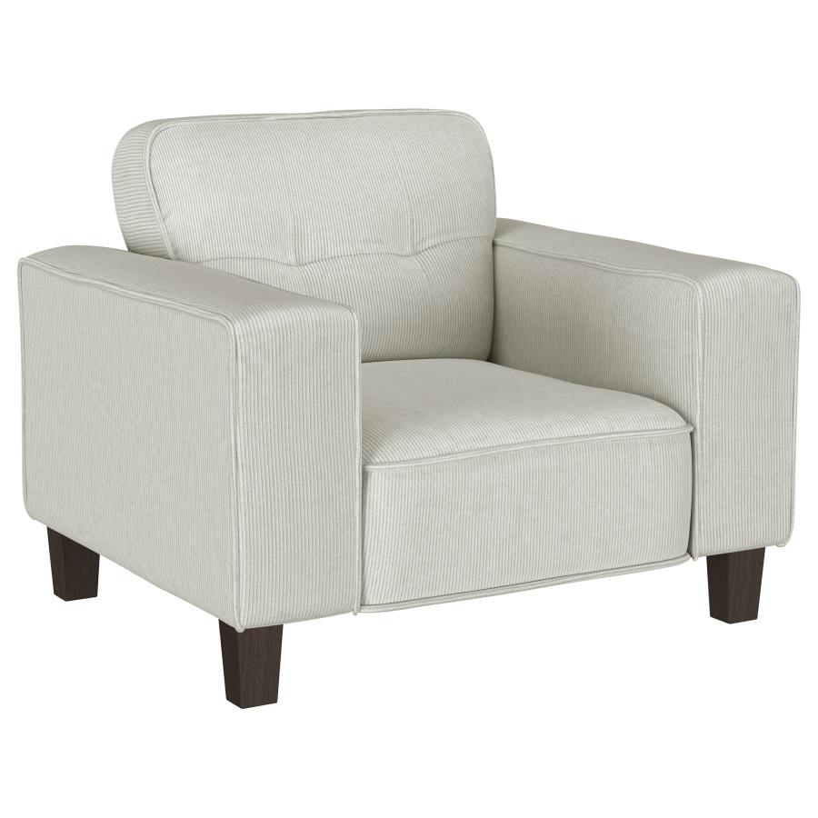 Deerhurst Upholstered Track Arm Tufted Accent Chair Greige (image for) Deerhurst Upholstered Track Arm Tufted Accent Chair Greige