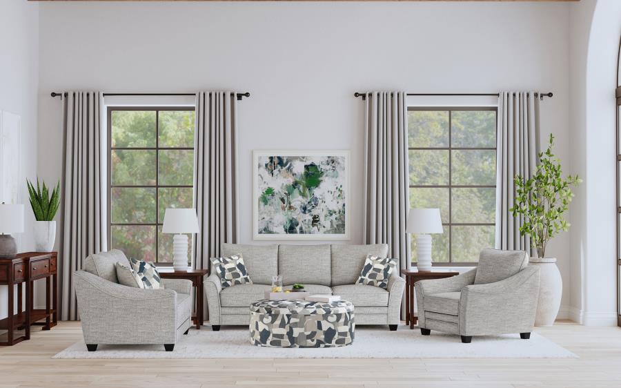 Tomkins 3-piece Boucle Upholstered Sofa Set Light Grey (image for) Tomkins 3-piece Boucle Upholstered Sofa Set Light Grey