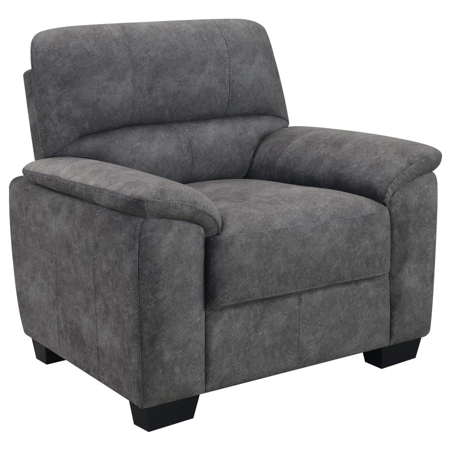 Hartsook Upholstered Padded Arm Accent Chair Charcoal Grey (image for) Hartsook Upholstered Padded Arm Accent Chair Charcoal Grey
