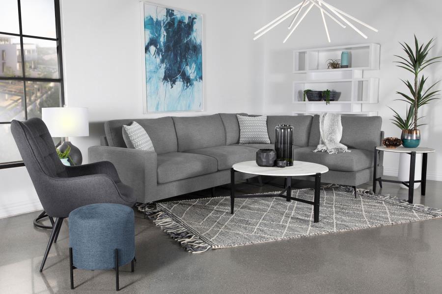 Clint Upholstered Track Arm Sectional Sofa Grey