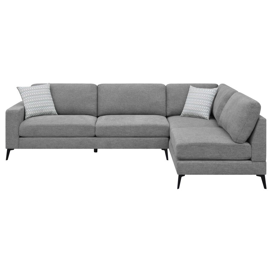 Clint Upholstered Track Arm Sectional Sofa Grey