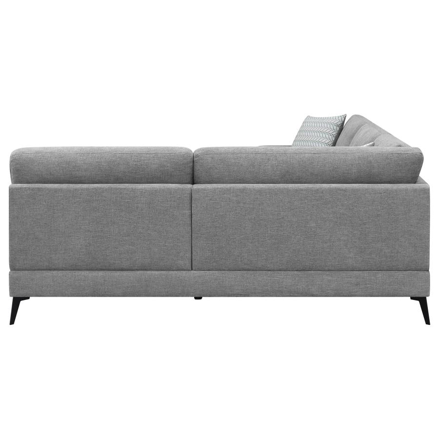 Clint Upholstered Track Arm Sectional Sofa Grey