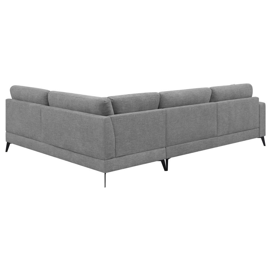 Clint Upholstered Track Arm Sectional Sofa Grey