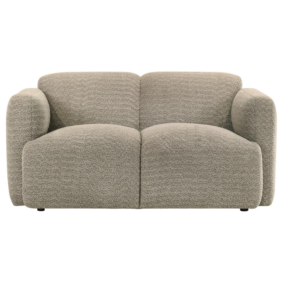 Dorset 3-piece Upholstered Round Track Arm Sofa Set Brown