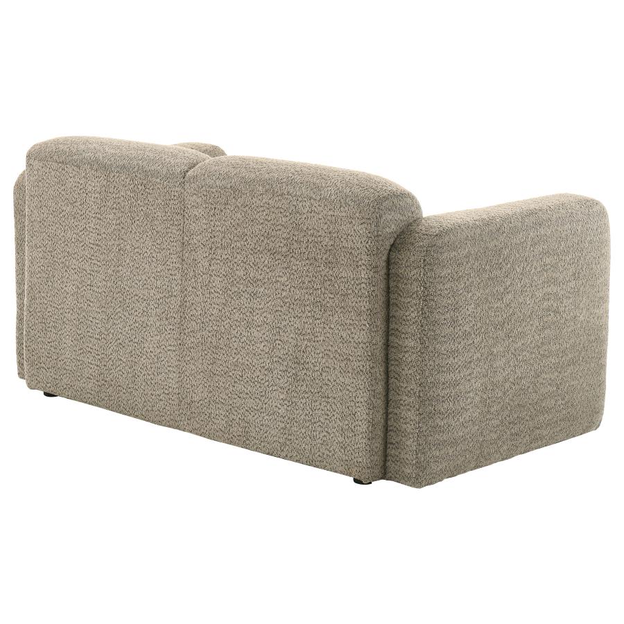 Dorset Fabric Upholstered Round Track Arm Loveseat Brown