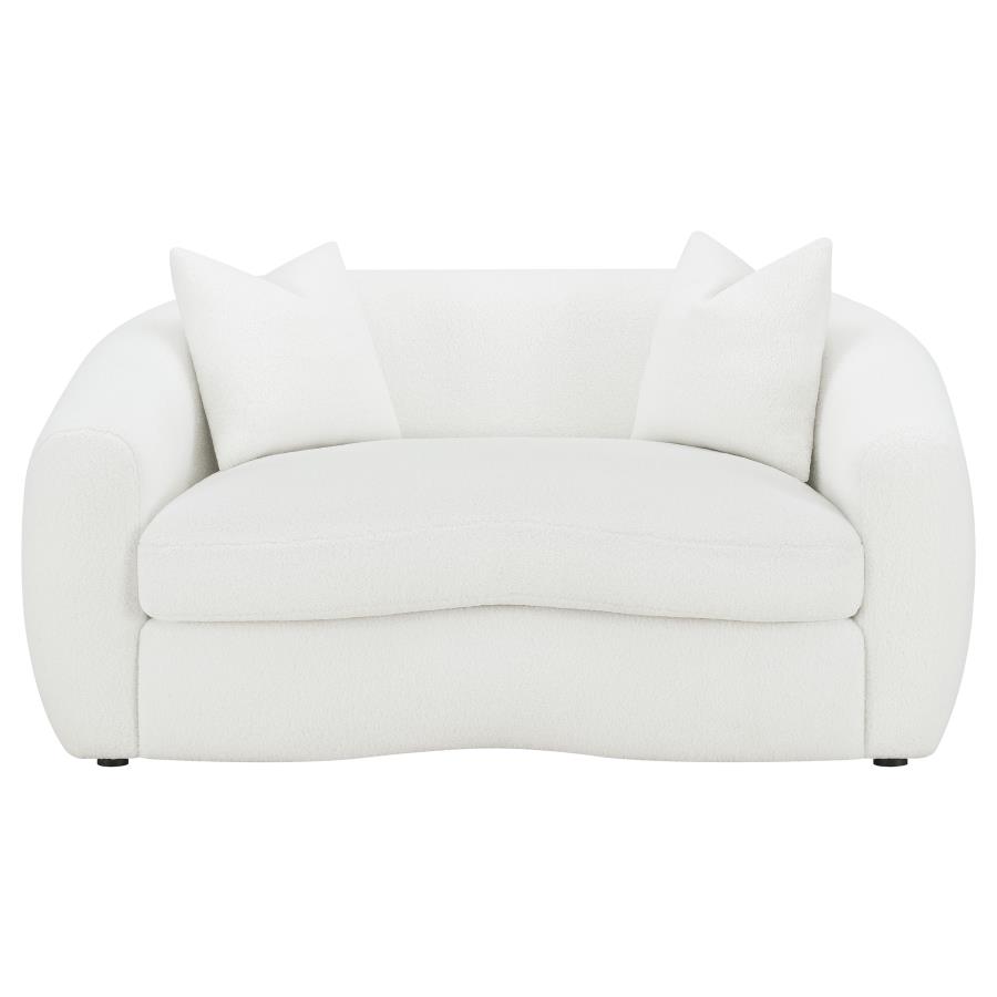 Isabella Faux Sheepskin Upholstered Loveseat Natural