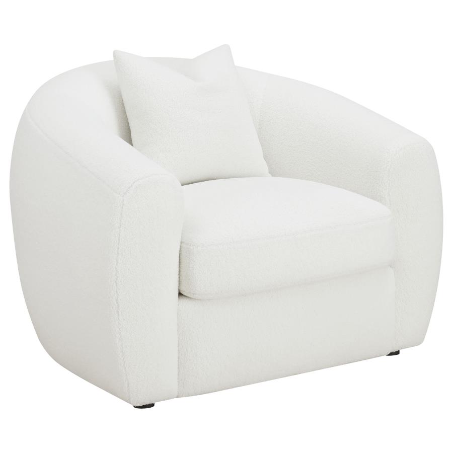Isabella Faux Sheepskin Upholstered Accent Chair Natural (image for) Isabella Faux Sheepskin Upholstered Accent Chair Natural