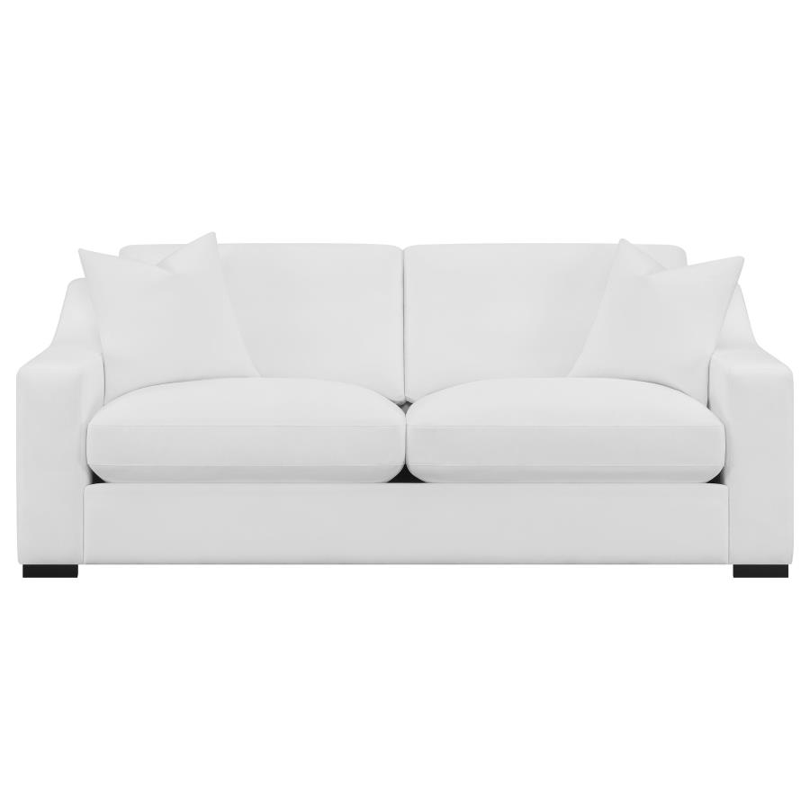Ashlyn 3-piece Upholstered Sloped Arm Sofa Set White