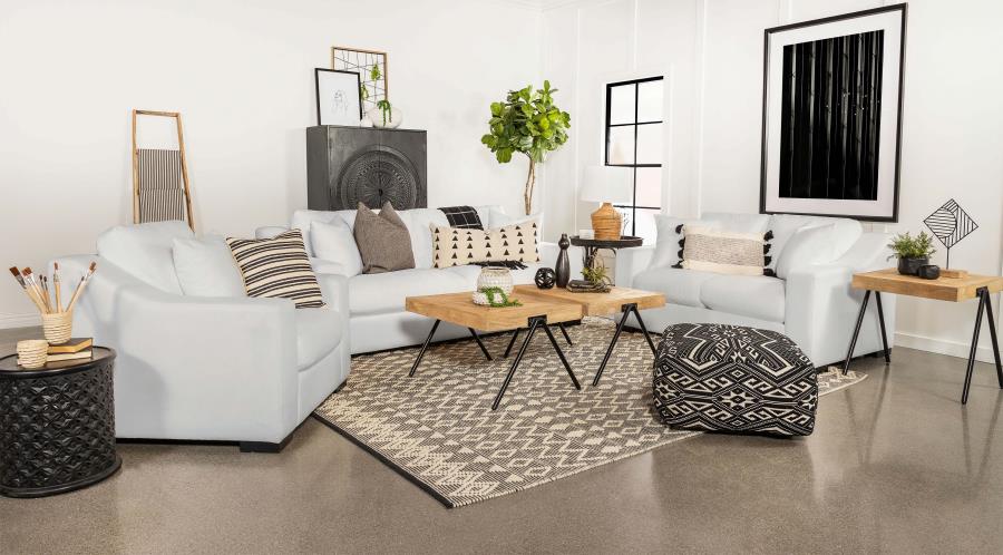 Modal Additional Images for Ashlyn Upholstered Sloped Arm Sofa White