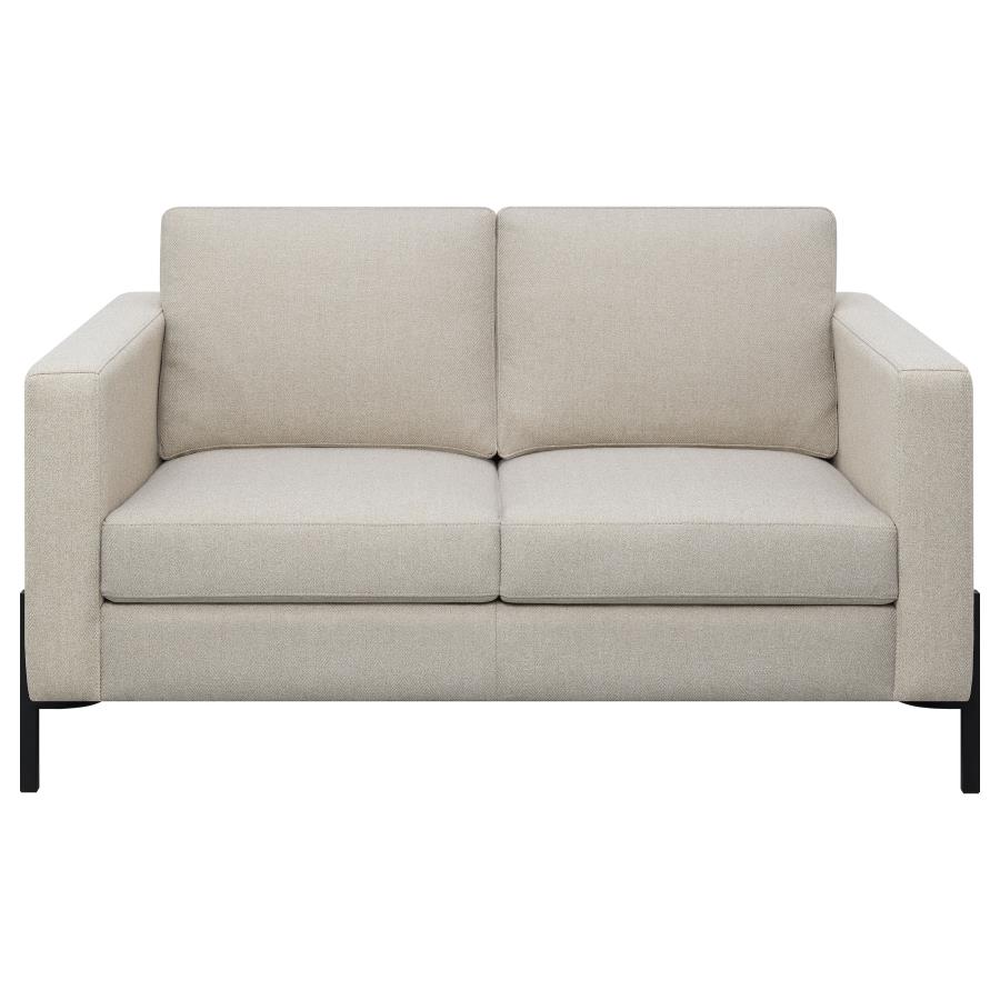 Tilly 3-piece Upholstered Track Arm Sofa Set Oatmeal