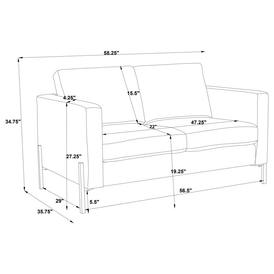 Tilly 3-piece Upholstered Track Arm Sofa Set Oatmeal
