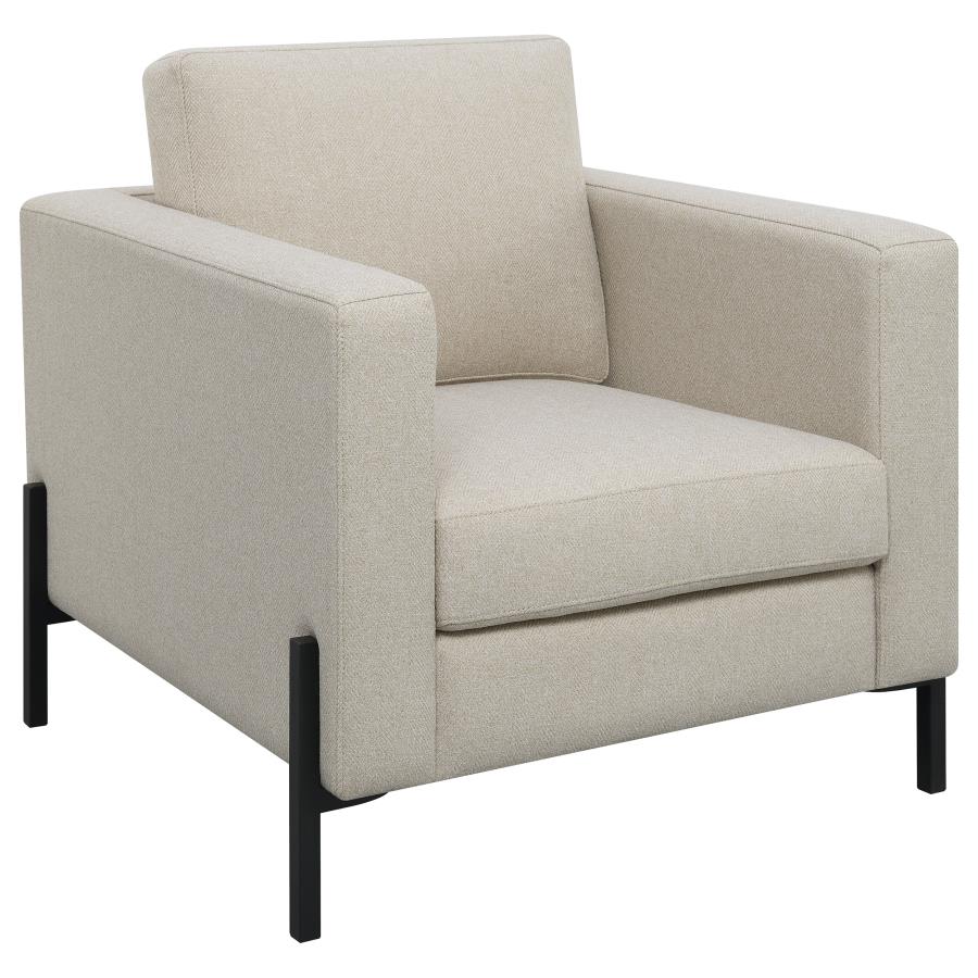 Tilly Upholstered Track Arm Accent Chair Oatmeal (image for) Tilly Upholstered Track Arm Accent Chair Oatmeal