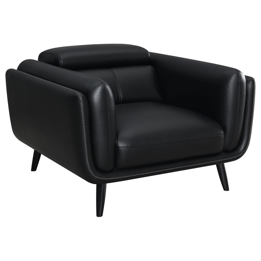 Shania Upholstered Low Back Accent Chair Black (image for) Shania Upholstered Low Back Accent Chair Black