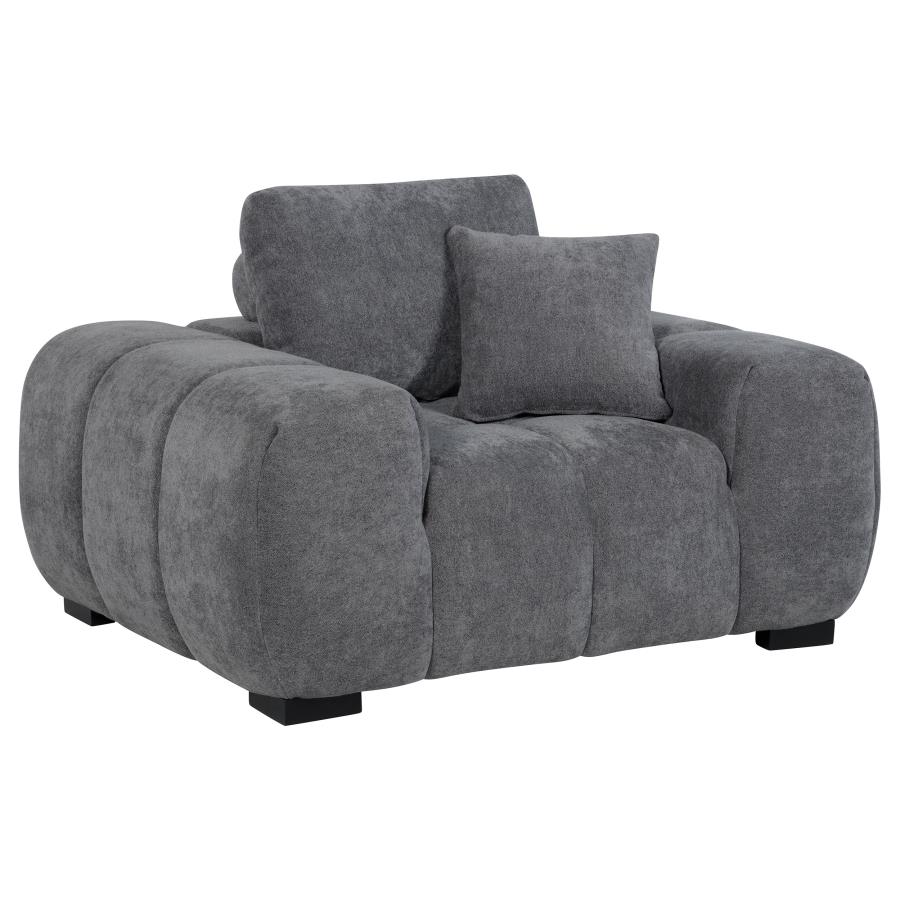 (image for) Octavia Upholstered Track Arm Accent Chair Charcoal Grey