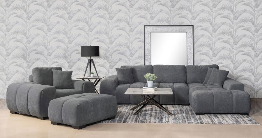 Modal Additional Images for Octavia Upholstered Rectangular Ottoman Charcoal Grey