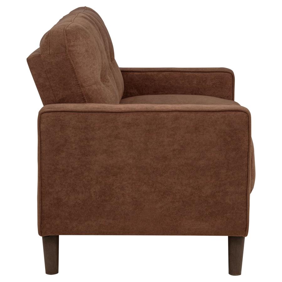 Bowen II 2-piece Fabric Upholstered Track Arm Sofa Set Rust