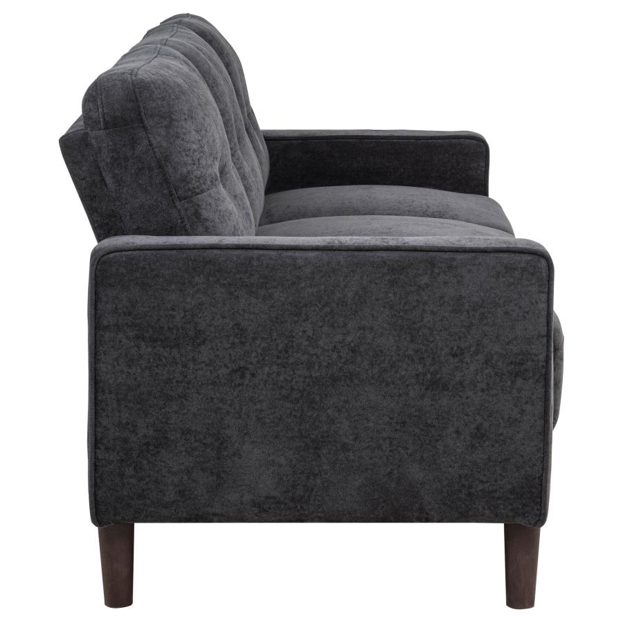 Bowen II 2-piece Upholstered Track Arm Sofa Set Steel Grey