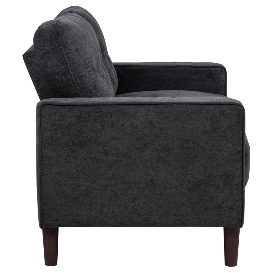 Bowen II 2-piece Upholstered Track Arm Sofa Set Steel Grey