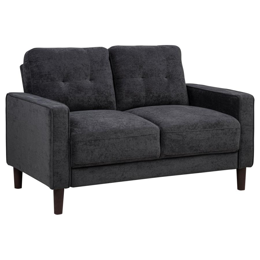 (image for) Bowen II Fabric Upholstered Track Arm Loveseat Steel Grey
