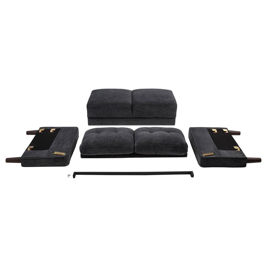 Bowen II Fabric Upholstered Track Arm Loveseat Steel Grey