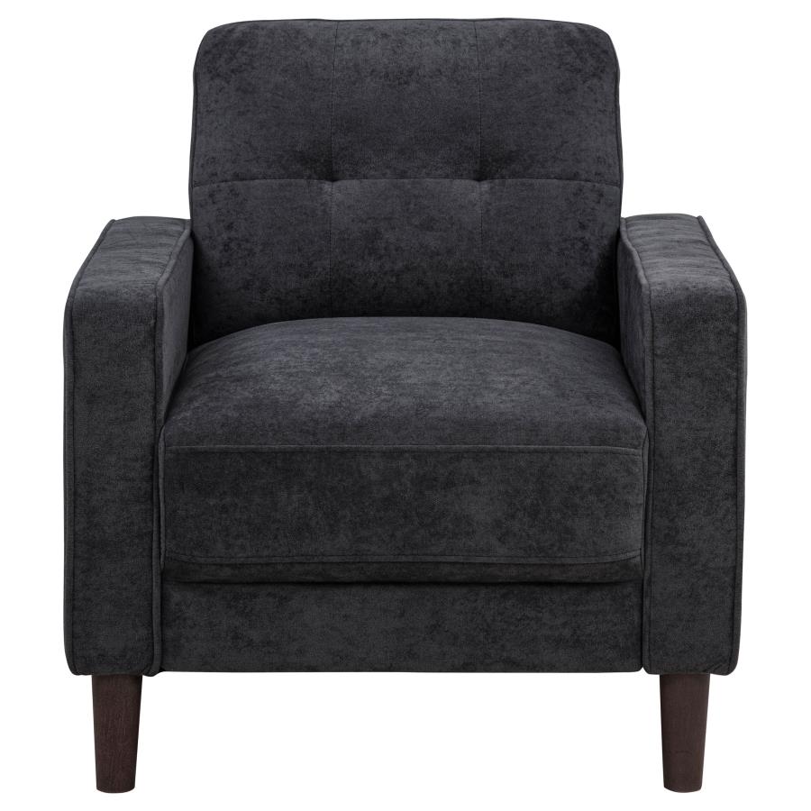 Bowen II Fabric Upholstered Track Arm Chair Steel Grey