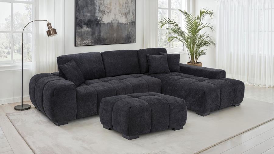 Modal Additional Images for Octavia Upholstered Sectional Chaise Sofa Black