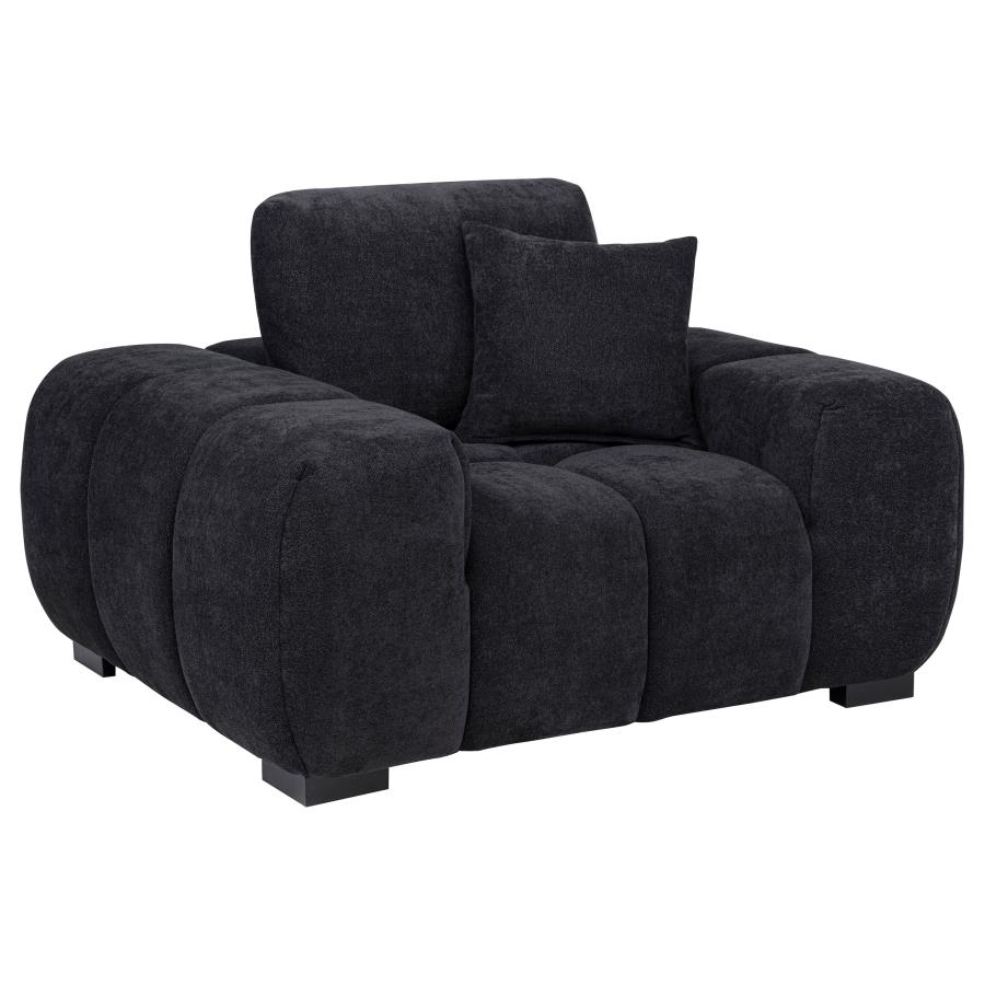 (image for) Octavia Upholstered Track Arm Accent Chair Black