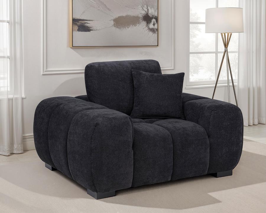 Octavia Upholstered Track Arm Accent Chair Black