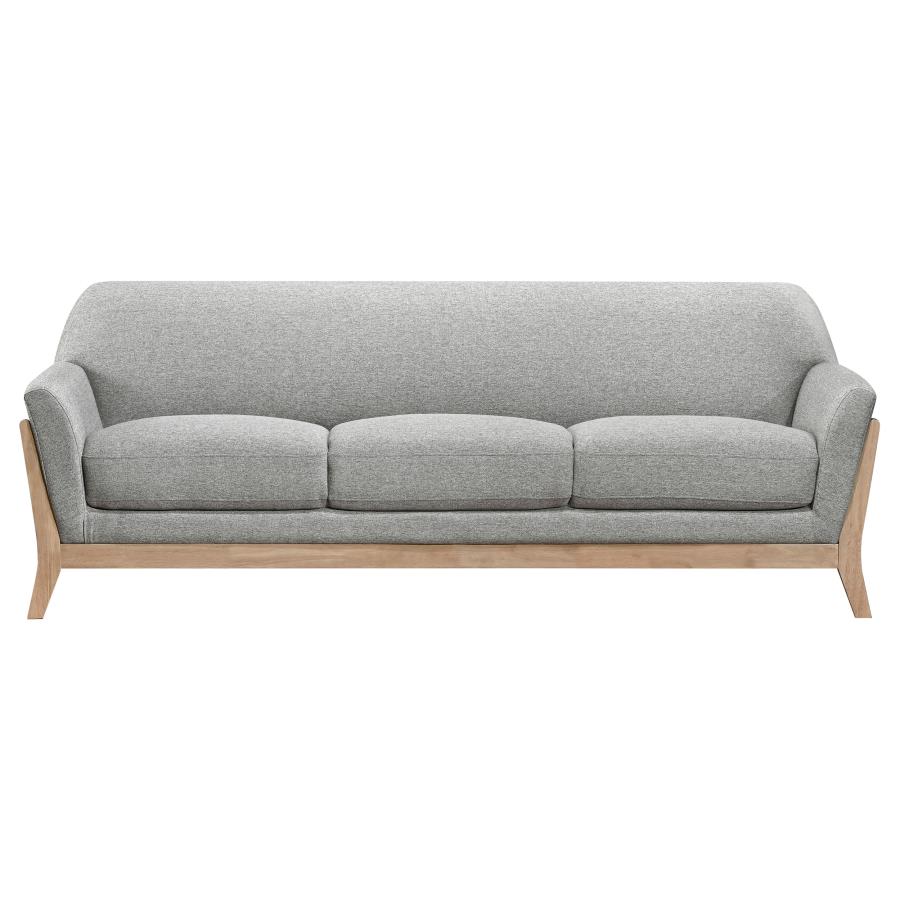 Vaughn 2-piece Fabric Upholstered Flared Arm Sofa Set Grey