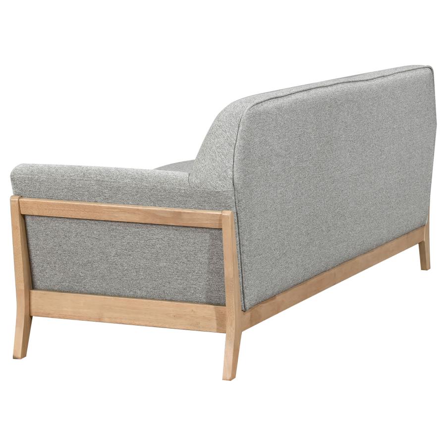 Vaughn 2-piece Fabric Upholstered Flared Arm Sofa Set Grey