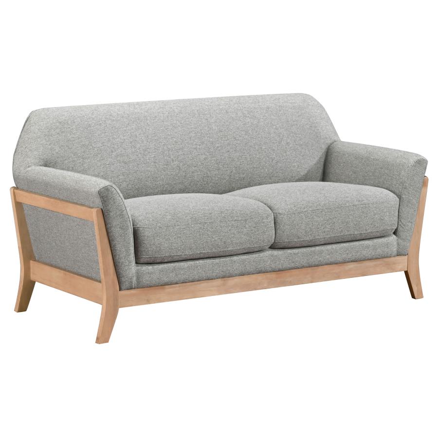 Vaughn 3-piece Fabric Upholstered Flared Arm Sofa Set Grey
