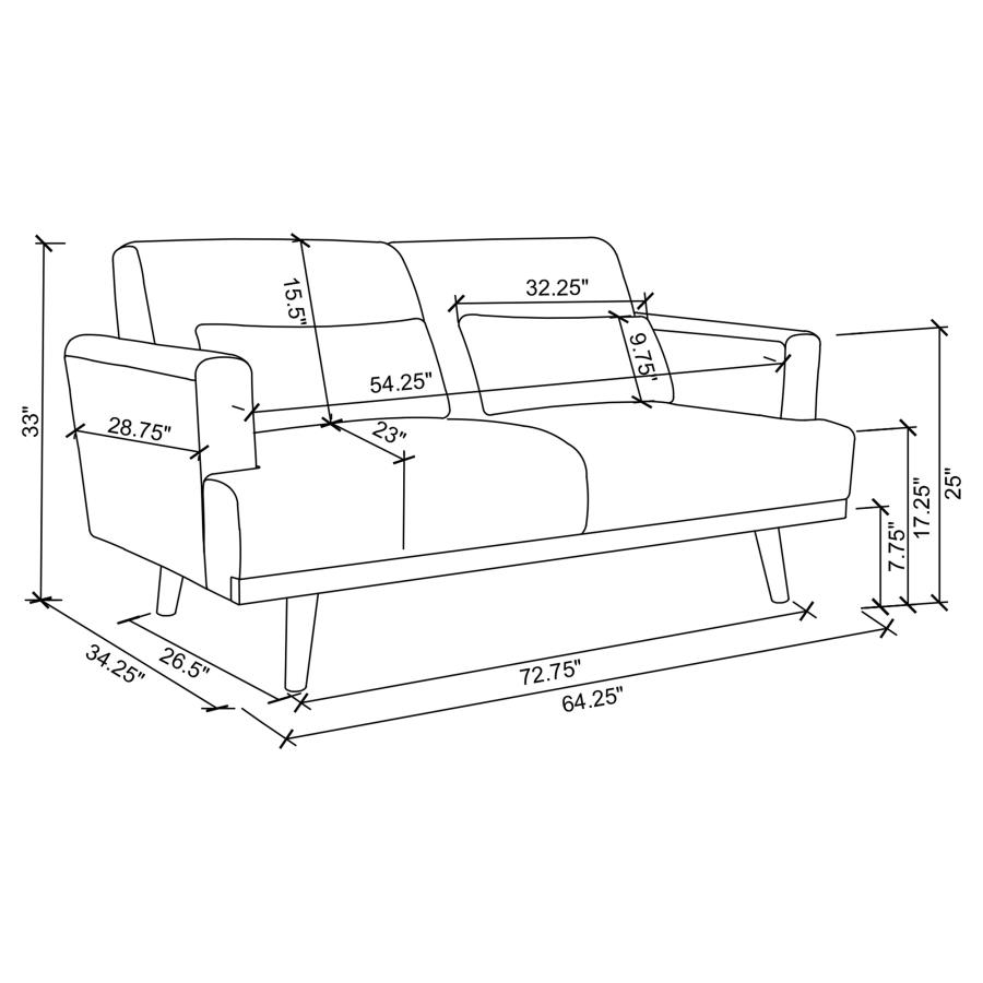 Modal Additional Images for Blake 2-piece Upholstered Track Arm Sofa Set Sharkskin