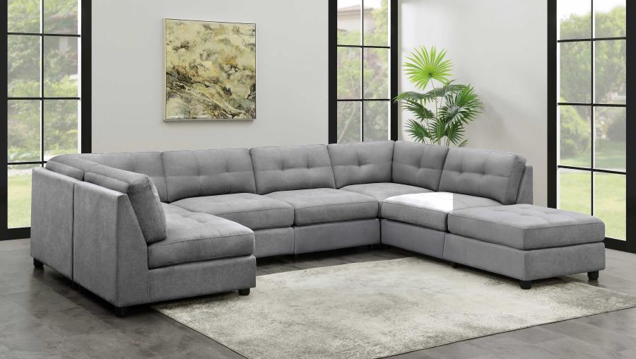 Claude 7-piece Upholstered Modular Sectional Sofa Dove (image for) Claude 7-piece Upholstered Modular Sectional Sofa Dove