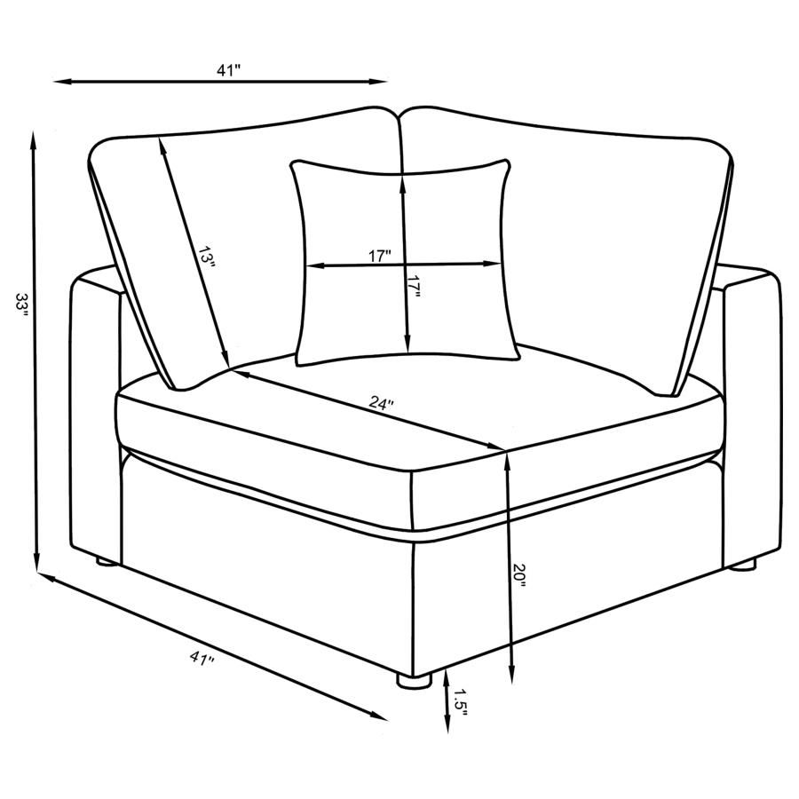 Modal Additional Images for Serene 4-piece Upholstered Modular Sectional Sofa Beige