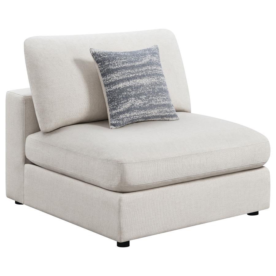 Serene Upholstered Armless Chair Beige (image for) Serene Upholstered Armless Chair Beige