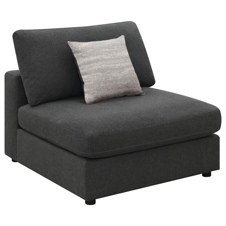 Serene Upholstered Armless Chair Charcoal (image for) Serene Upholstered Armless Chair Charcoal
