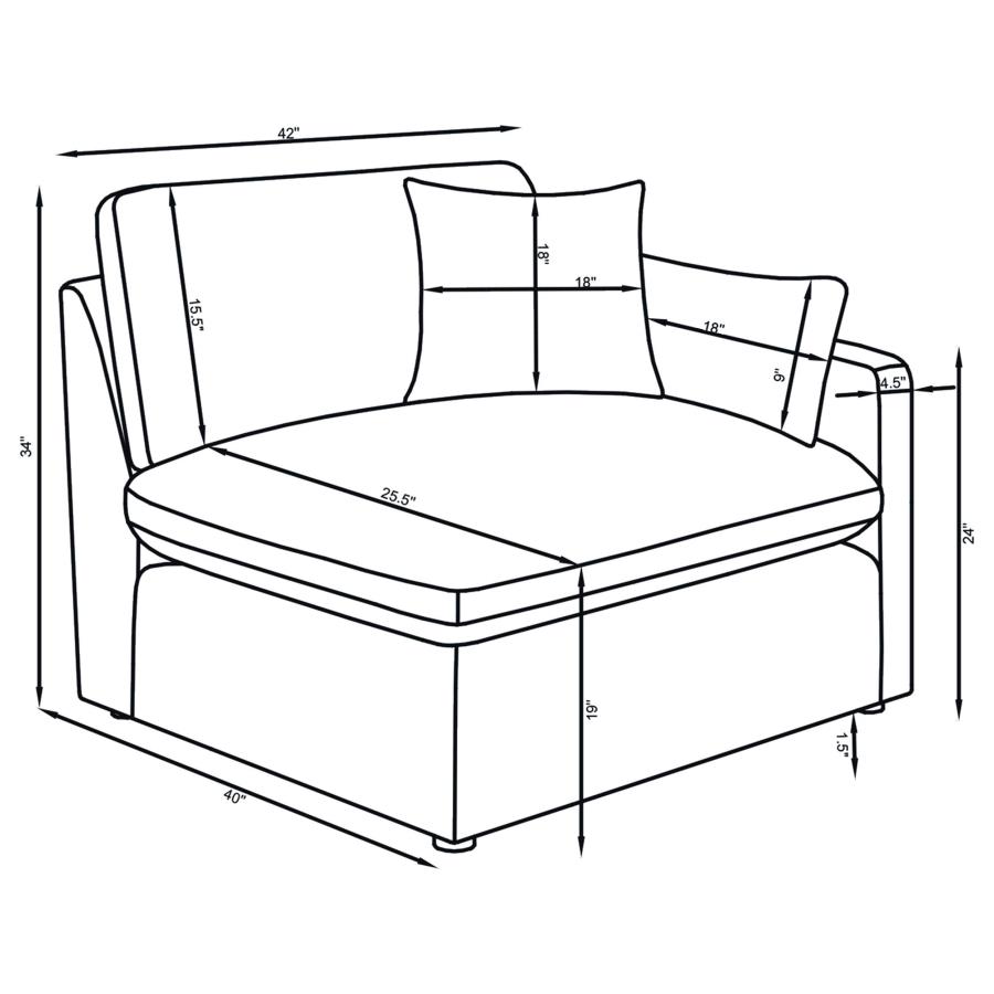 Hobson 5-piece Upholstered Modular Sectional Sofa Ivory