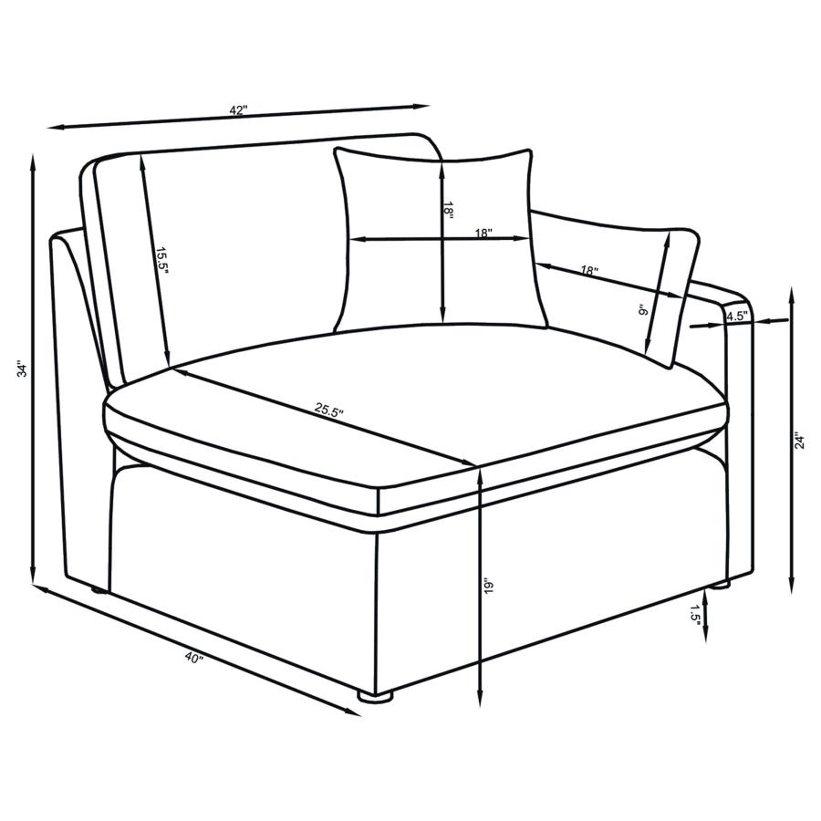 Hobson 4-piece Upholstered Modular Sectional Sofa Ivory