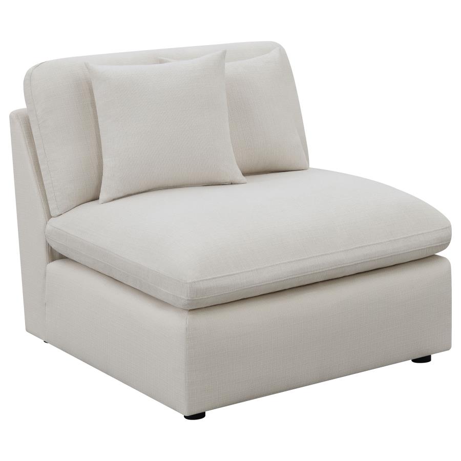 Hobson Upholstered Armless Chair Ivory (image for) Hobson Upholstered Armless Chair Ivory