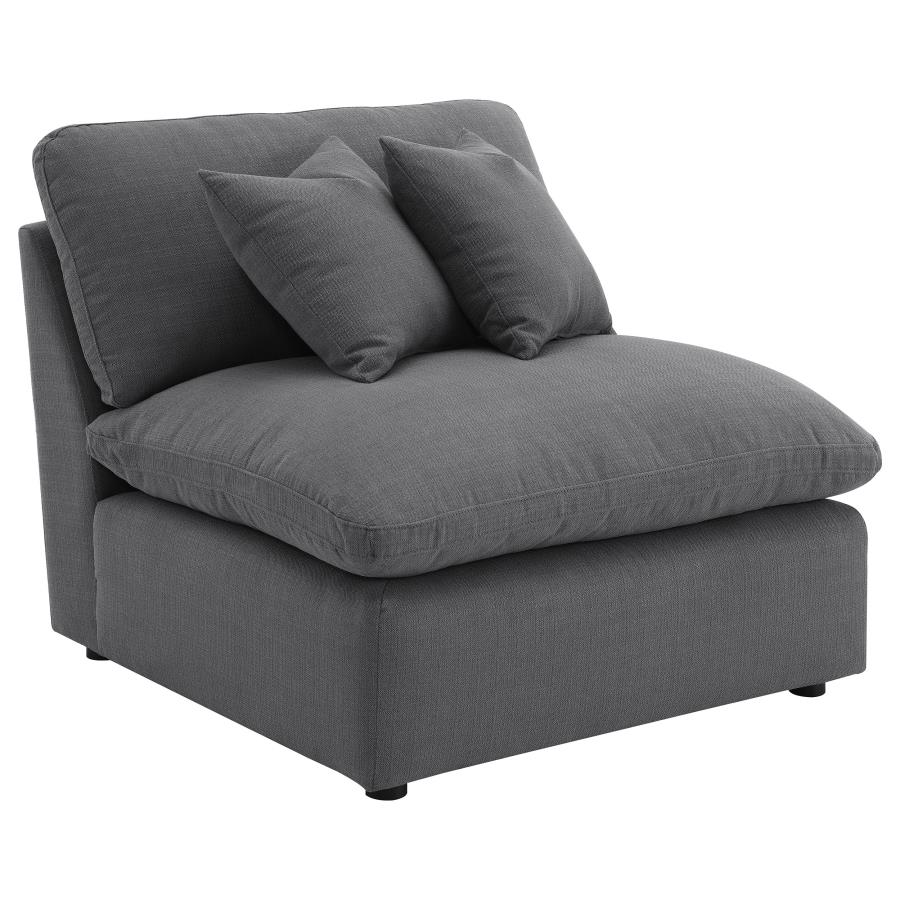 Hobson Upholstered Armless Chair Charcoal (image for) Hobson Upholstered Armless Chair Charcoal